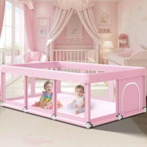 Pink Sturdy Safety Play Baby Fence