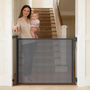 Black Durable Retractable Safety Gate