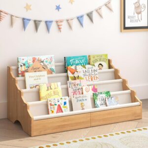 Natural Montessori Toddler Bookshelf Display
