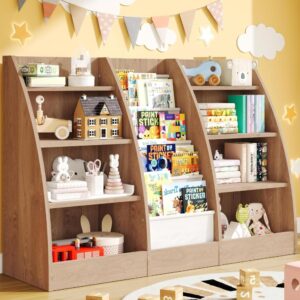 Burlywood Four Tier Kids Bookshelf