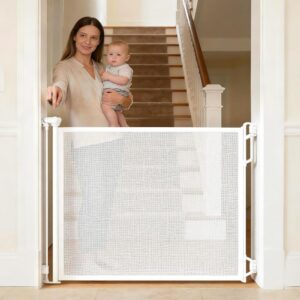 White Durable Retractable Safety Gate