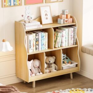 Natural Curved Kids Bookshelf Organizer