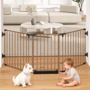 Brown Hardware Mounted Adjustable Safety Gate