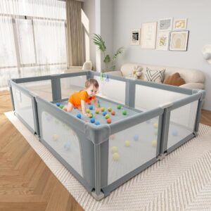Dark-Gray Soft Breathable Mesh Baby Fence